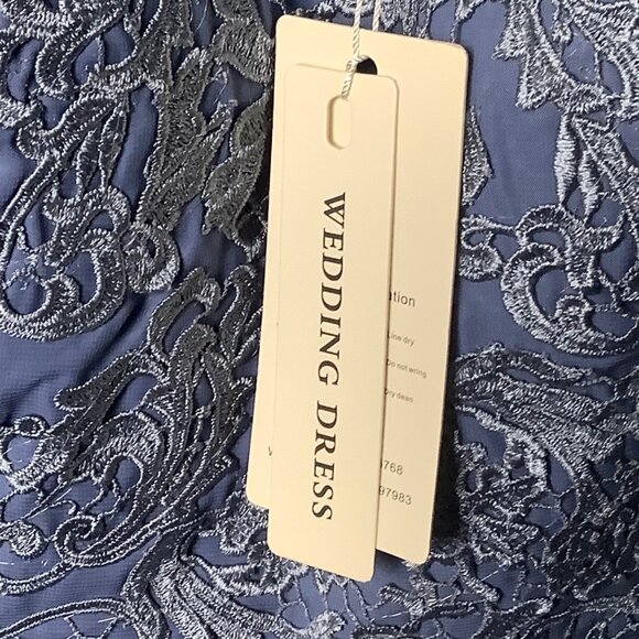 Elegant Gown Gallery Women 16 Wedding Dress Lace Bodice Chiffon Skirt  Blue NEW - Picture 4 of 10